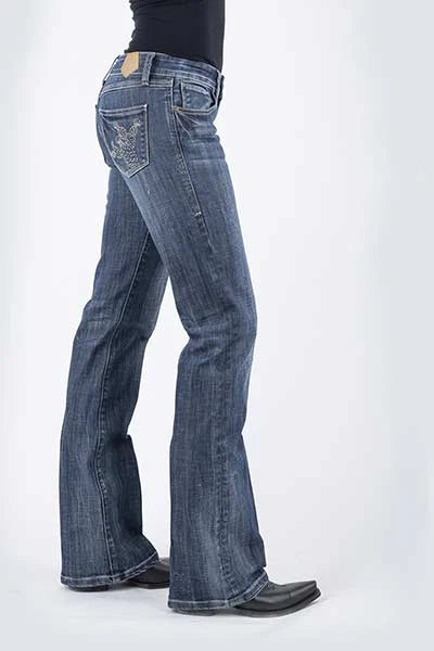 Tin Haul 280 Rosie Fit Cactus Pocket (Medium Wash) - Women's Bootcut Jeans