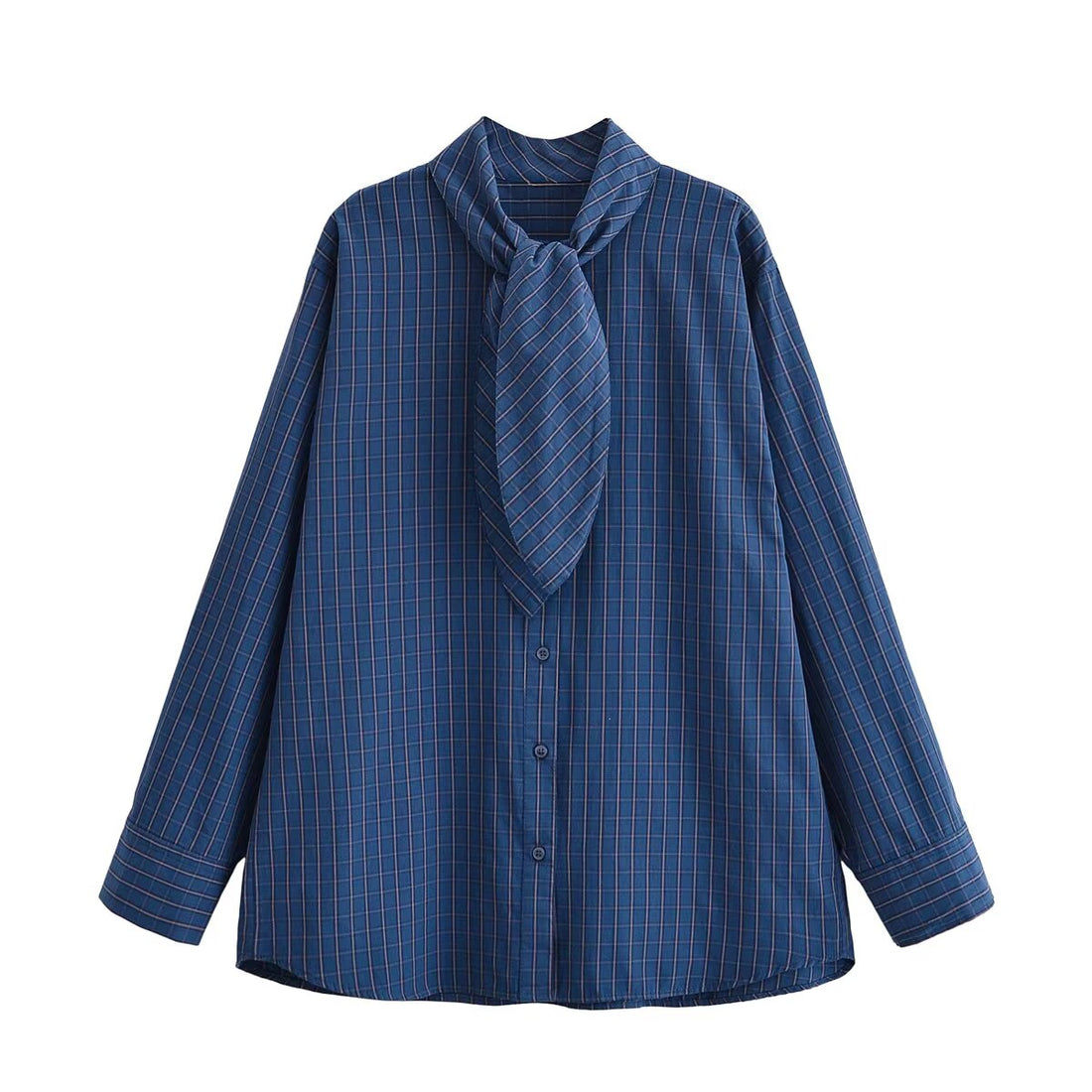 Women Clothing Cotton Scarf Plaid Shirt