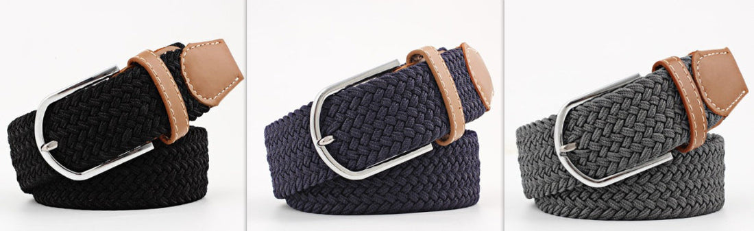Women's Canvas Belt Casual Stretch Braided Buckle