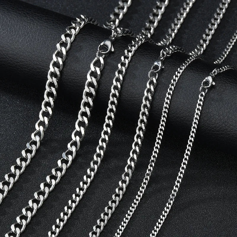 3mm Men's Cuban Chain Necklace | Stainless Steel Link Chain Jewelry