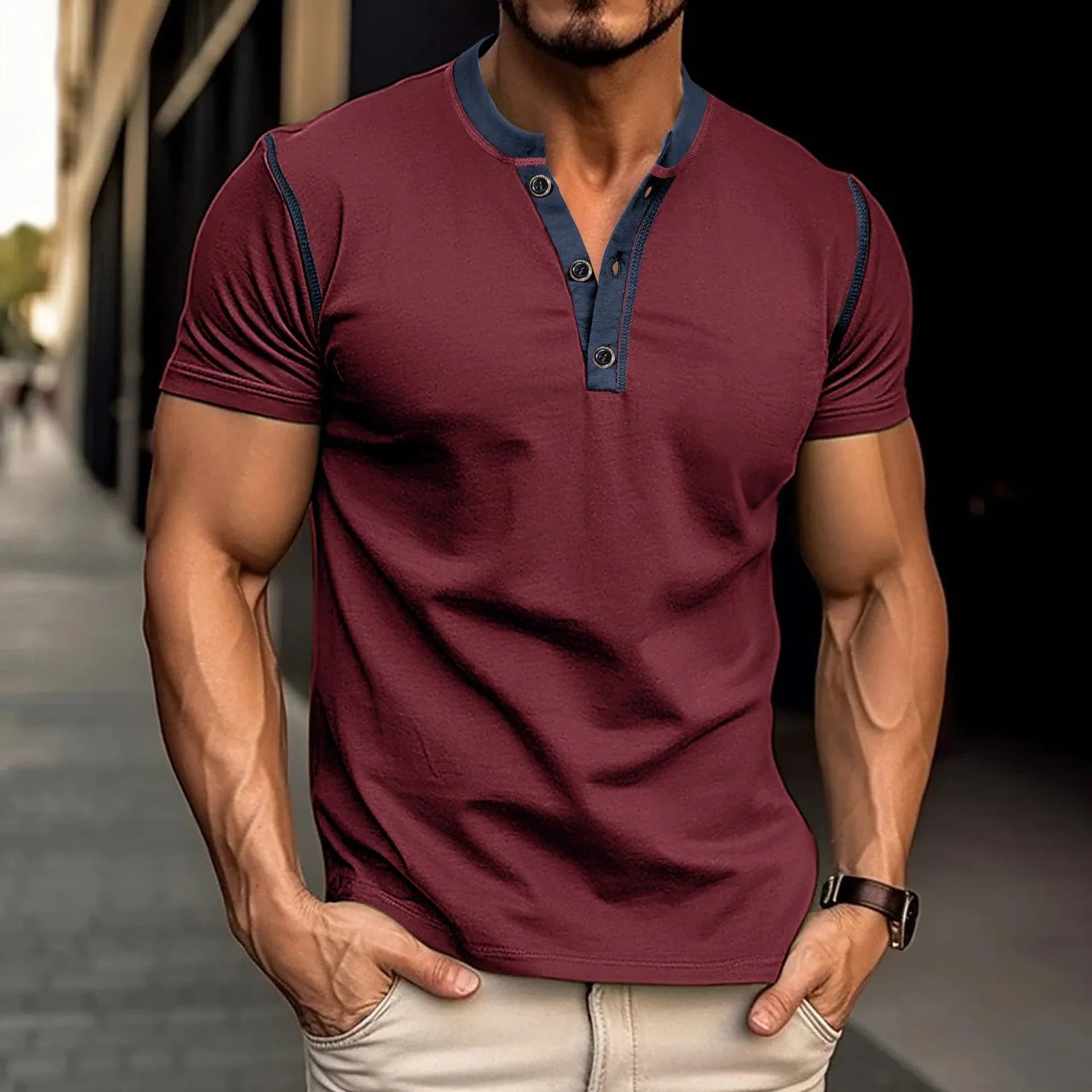 Men’s Short Sleeve V-Neck Polo Shirt