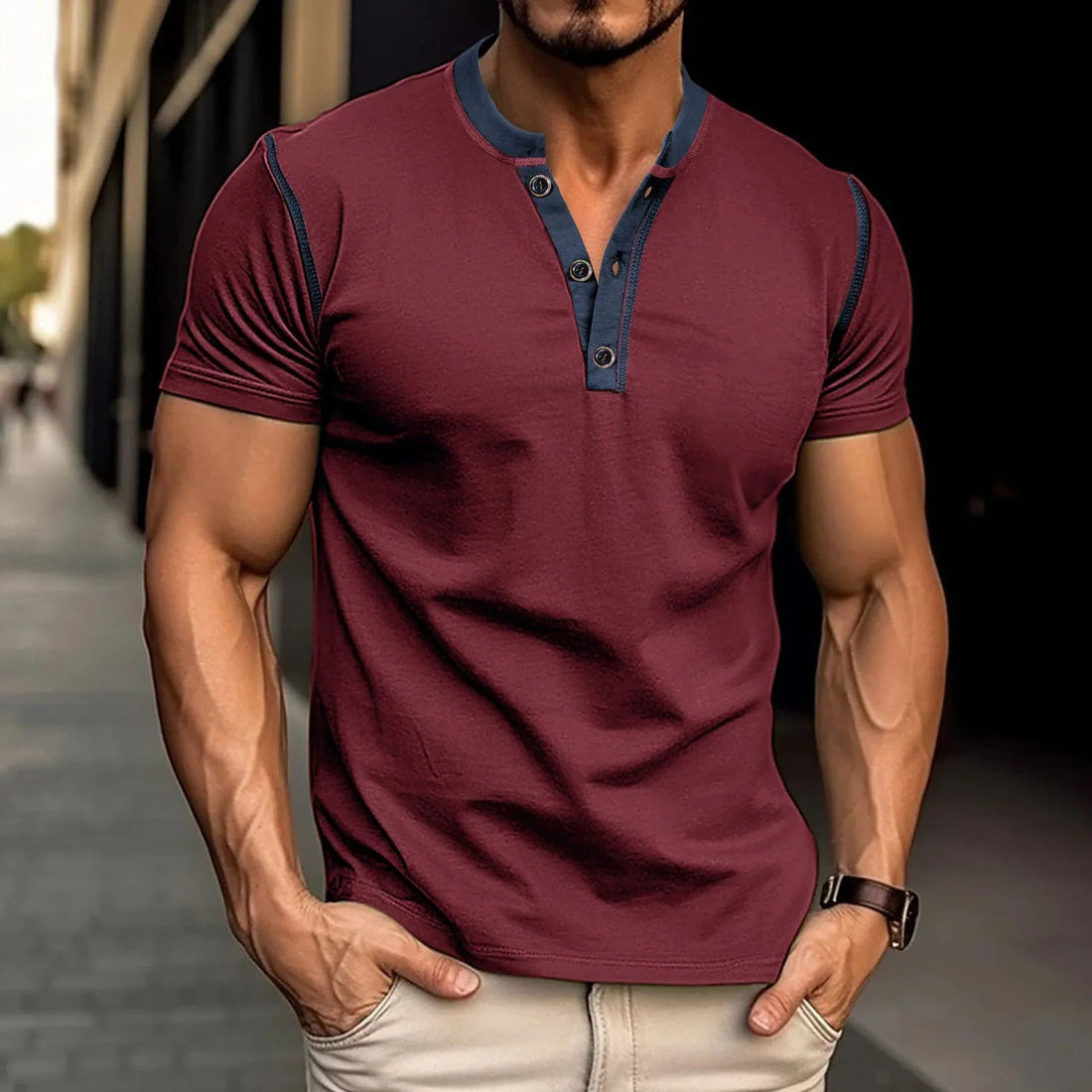 Men’s Short Sleeve V-Neck Polo Shirt