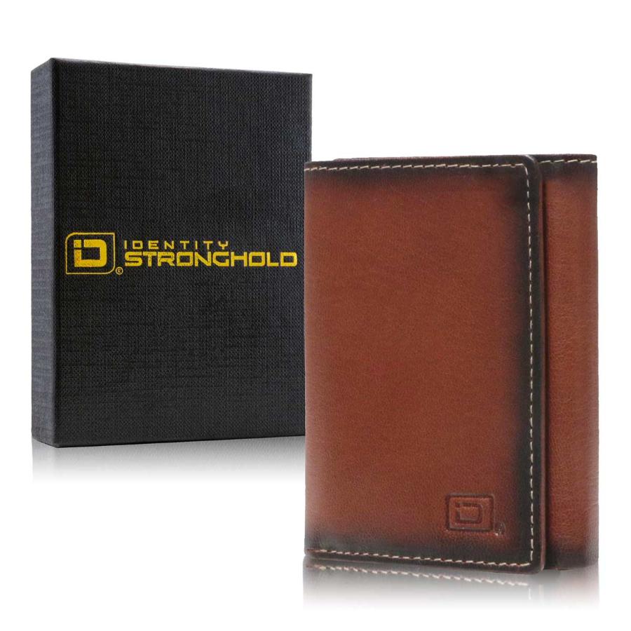 Mens RFID Wallet - Extra Capacity Leather Trifold 7 slot with ID Window