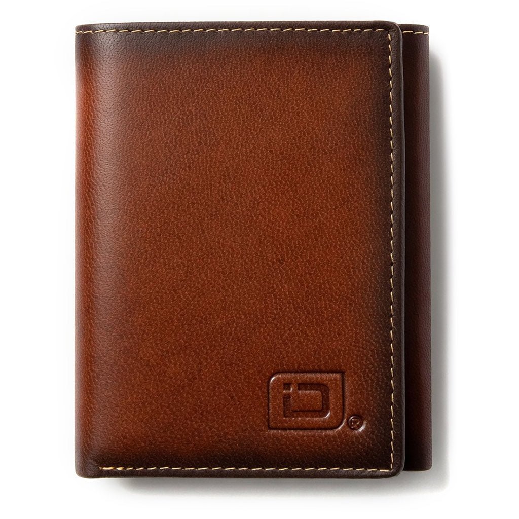 Mens RFID Wallet - Extra Capacity Leather Trifold 7 slot with ID Window