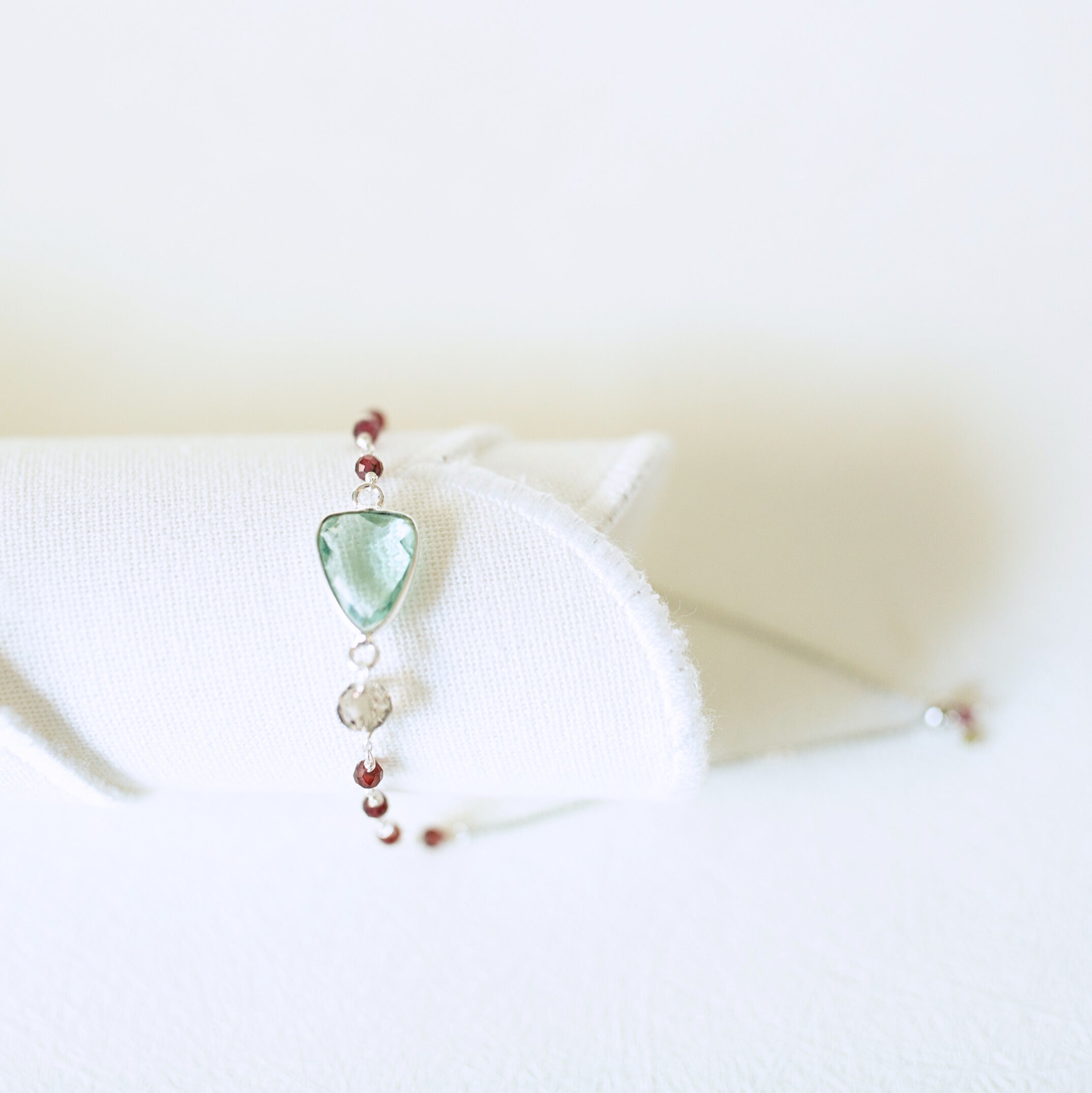 Green Amethyst Silver Isla Bracelet