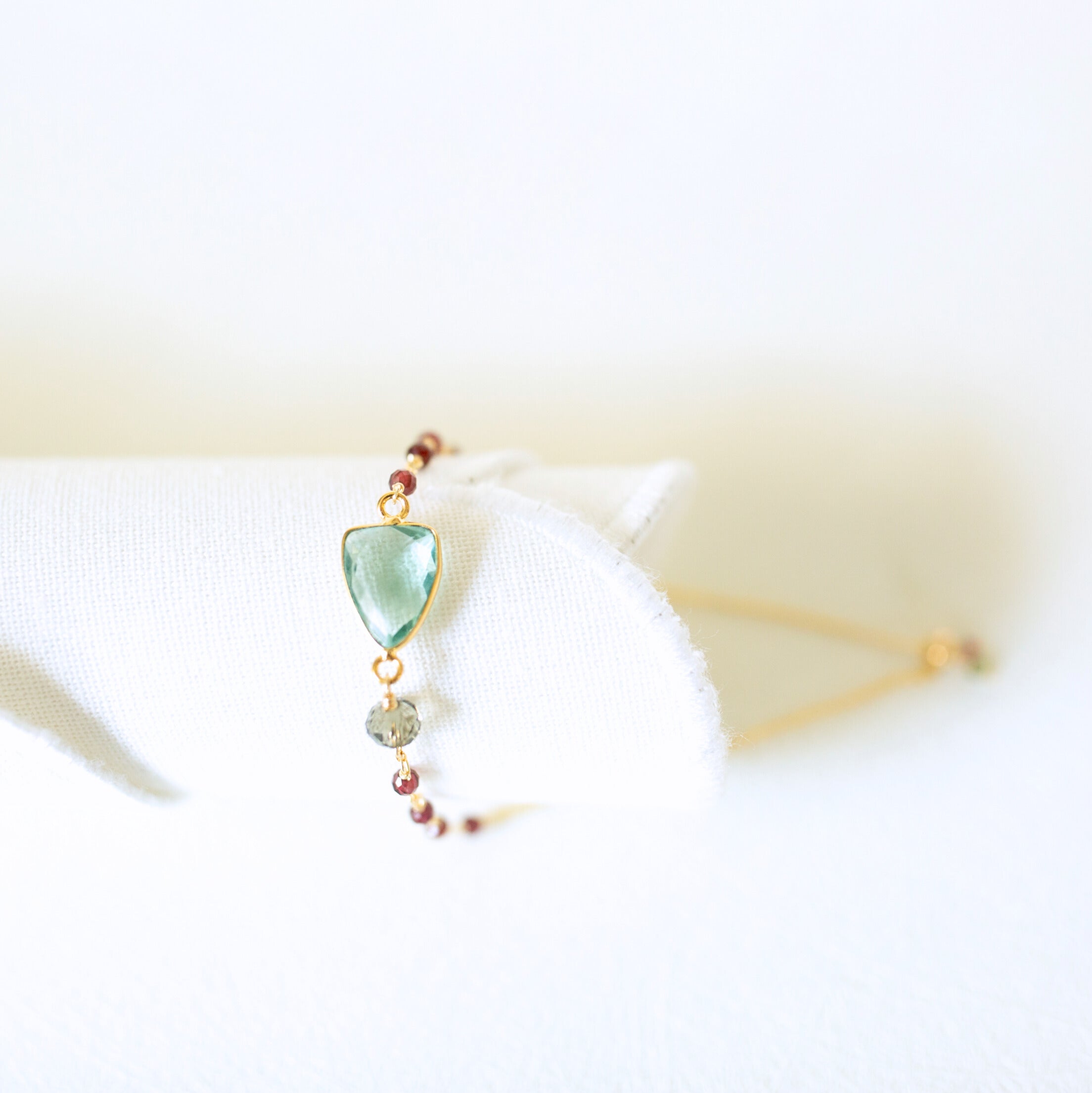 Green Amethyst Silver Isla Bracelet