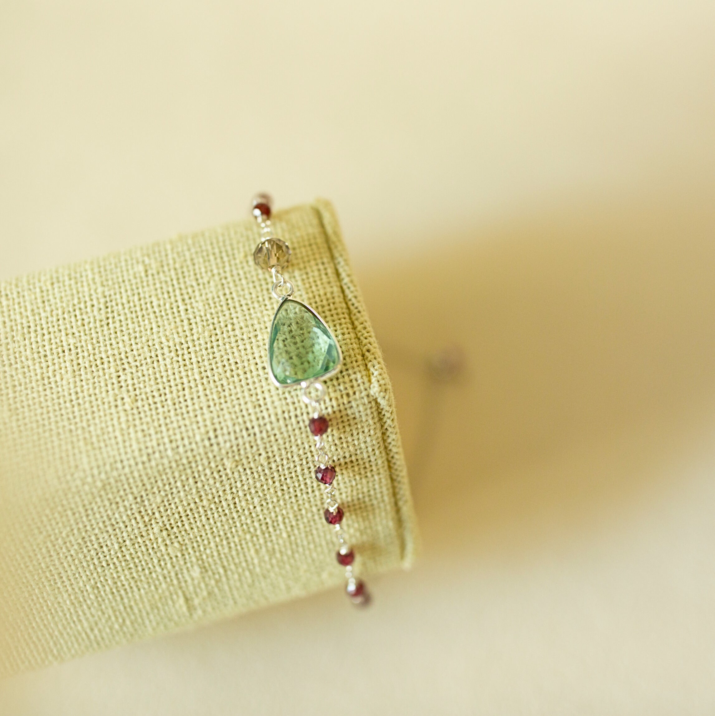 Green Amethyst Silver Isla Bracelet