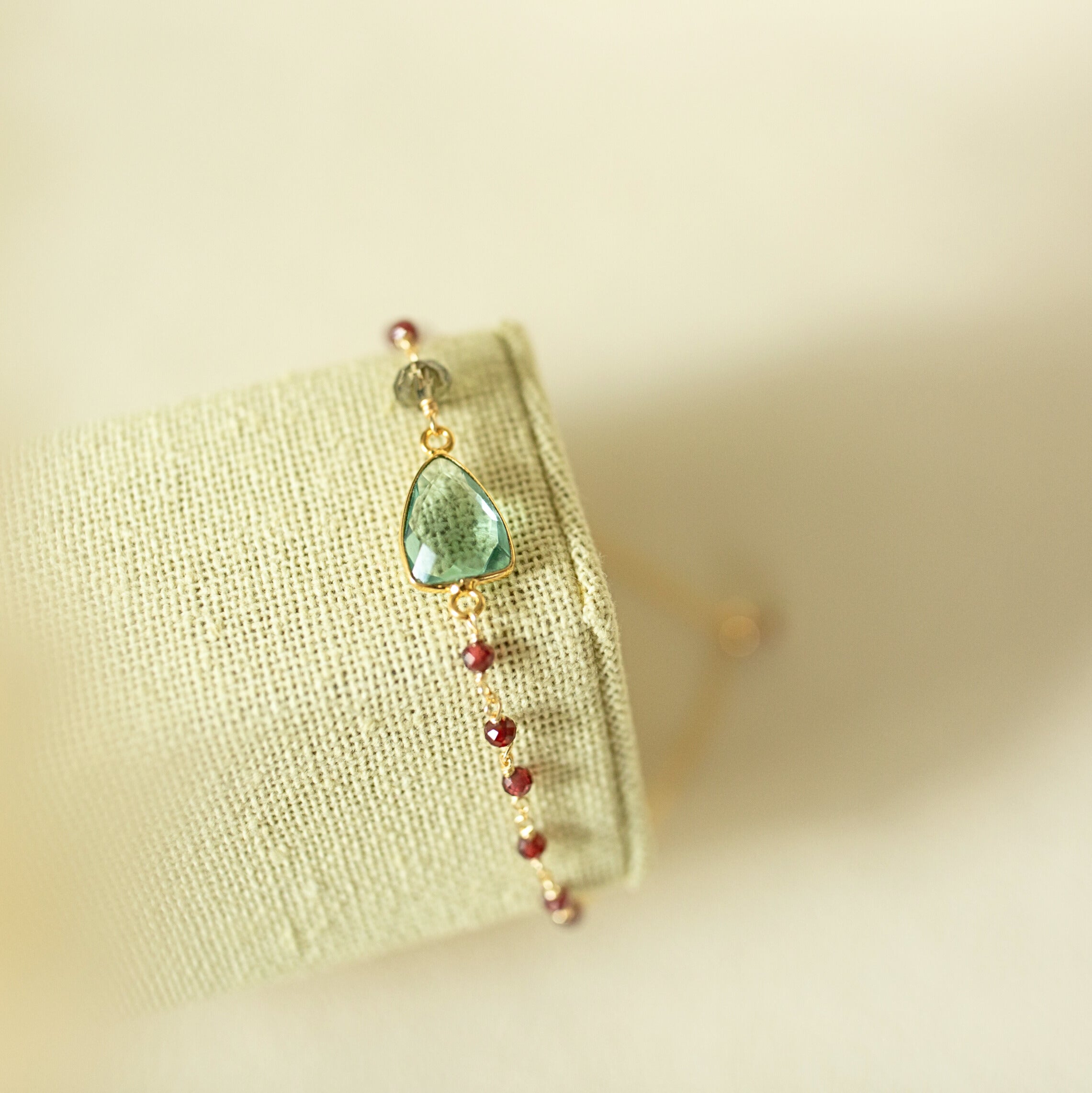 Green Amethyst Silver Isla Bracelet