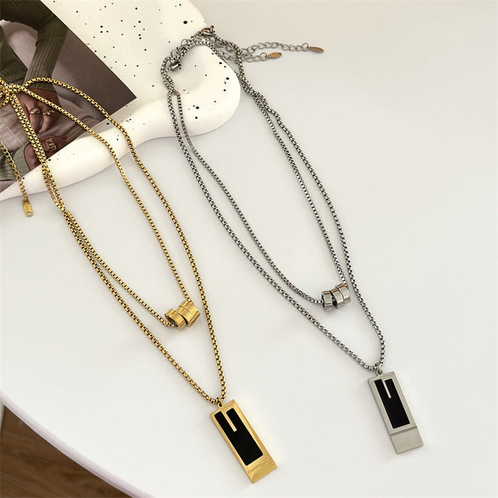 Men's Double Layer Sweater Chain Personality Universal Necklaces