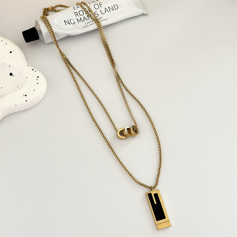 Men's Double Layer Sweater Chain Personality Universal Necklaces