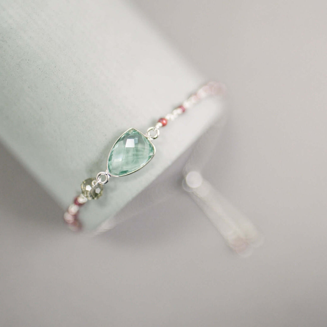 Green Amethyst Silver Isla Bracelet