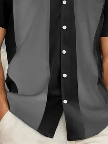 Men’s 3D Print Striped Hawaiian Shirt