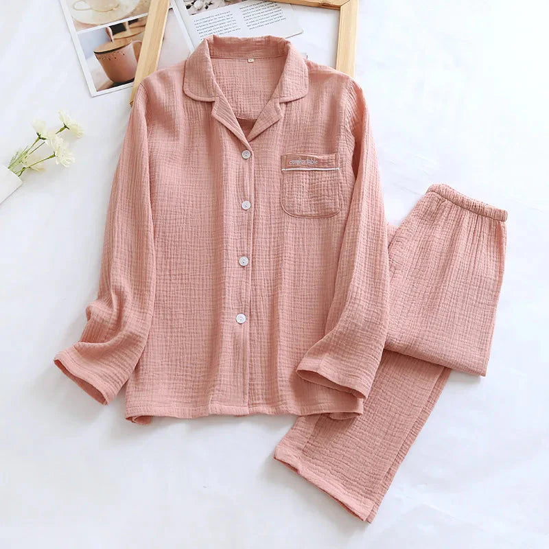 Couple's Pure Cotton Crepe Pajama Set
