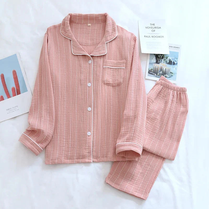 Couple's Pure Cotton Crepe Pajama Set