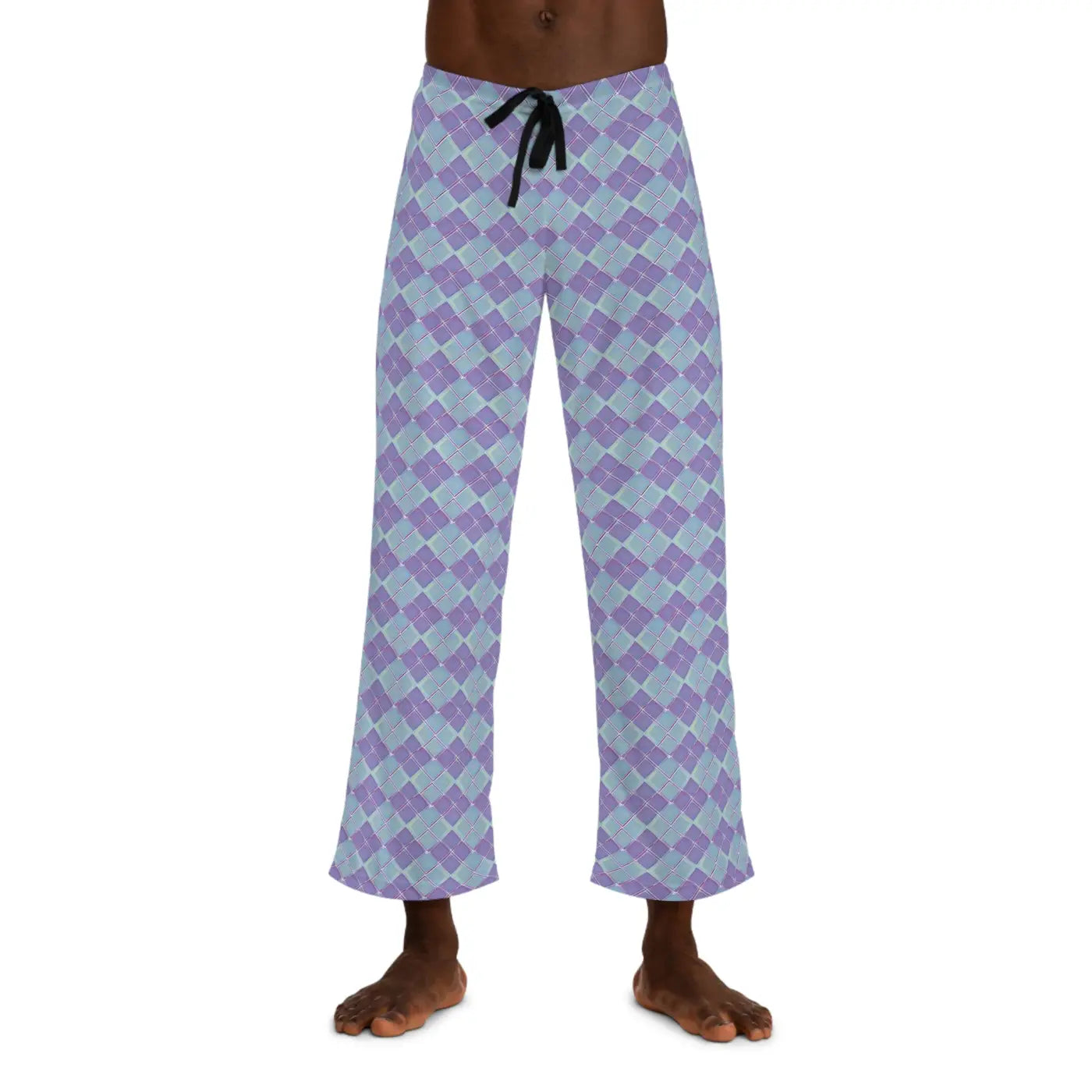 Abstract Pajama Pants – Blue and Purple Jersey - Dipaliz