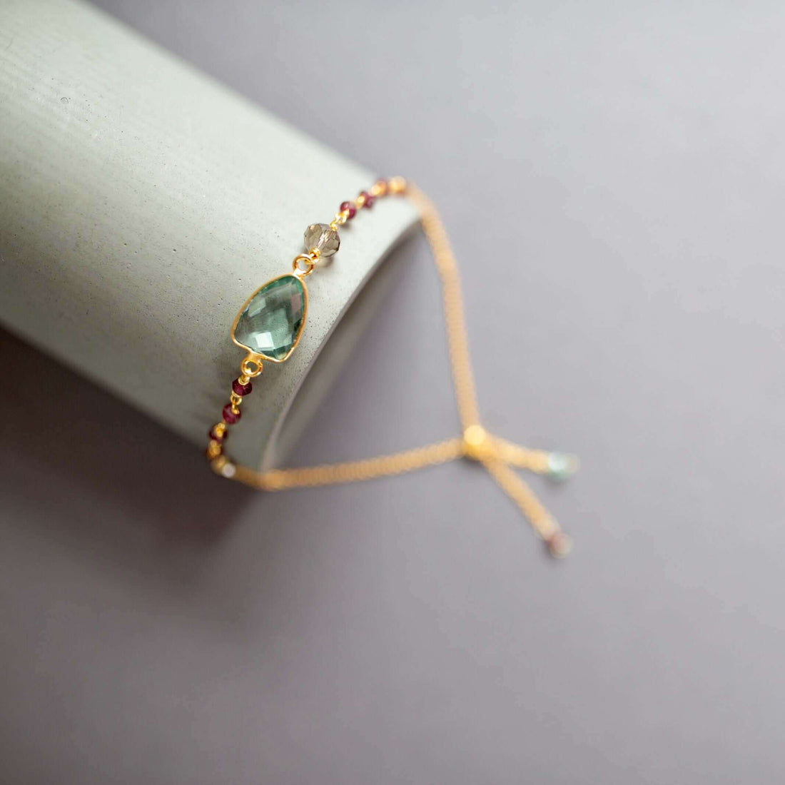 Green Amethyst Silver Isla Bracelet