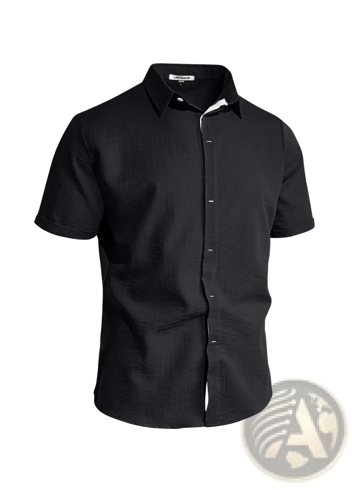 Men’s Textured Bamboo Linen Short Sleeve Button Down Shirt