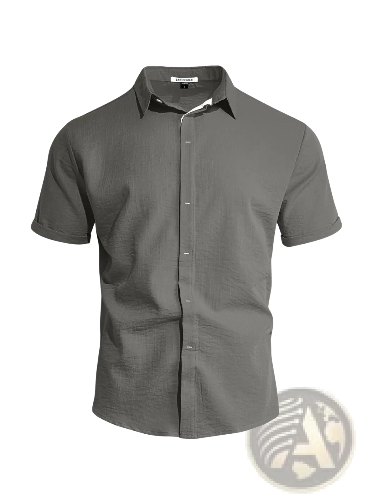 Men’s Textured Bamboo Linen Short Sleeve Button Down Shirt