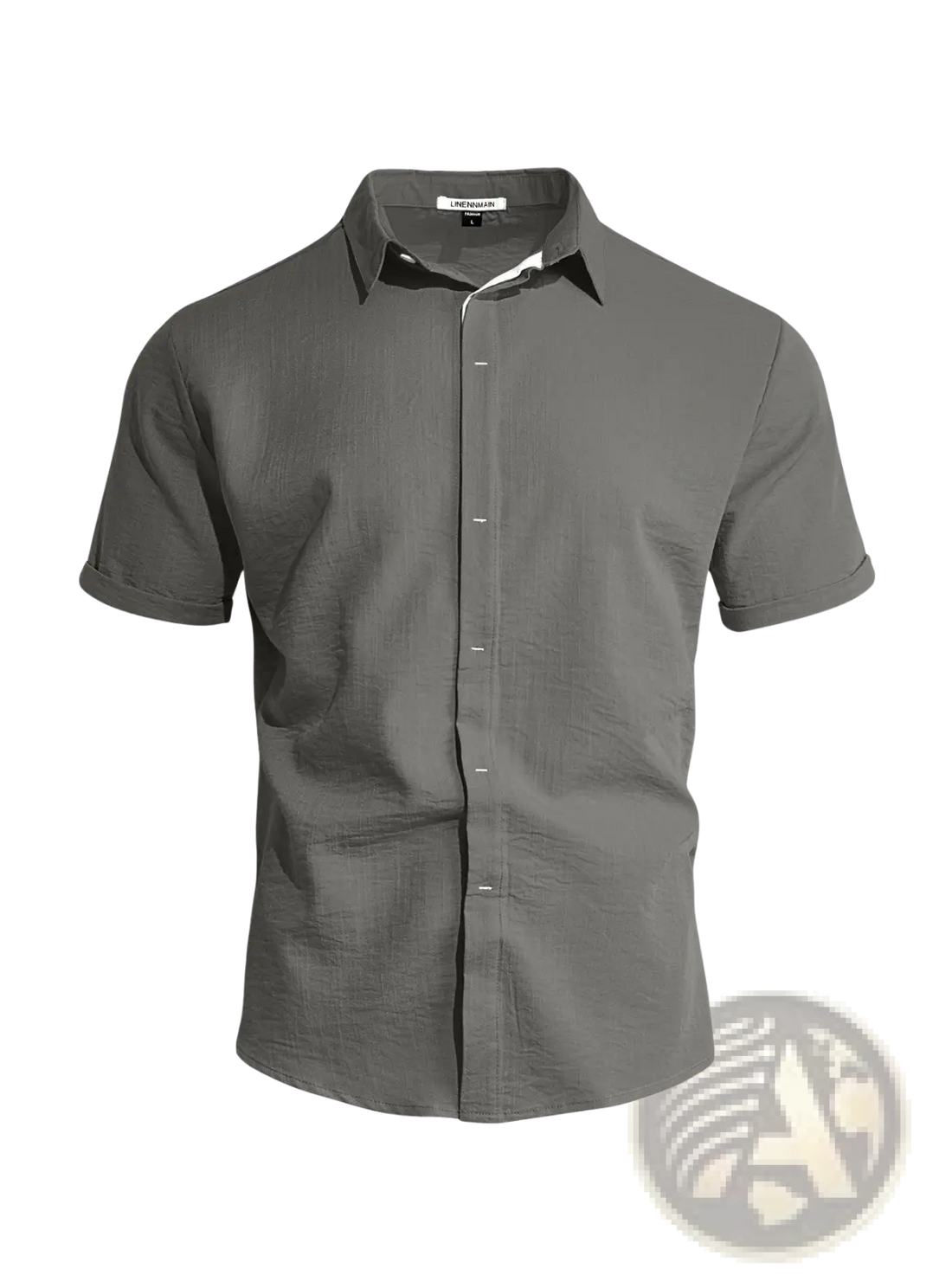 Men’s Textured Bamboo Linen Short Sleeve Button Down Shirt