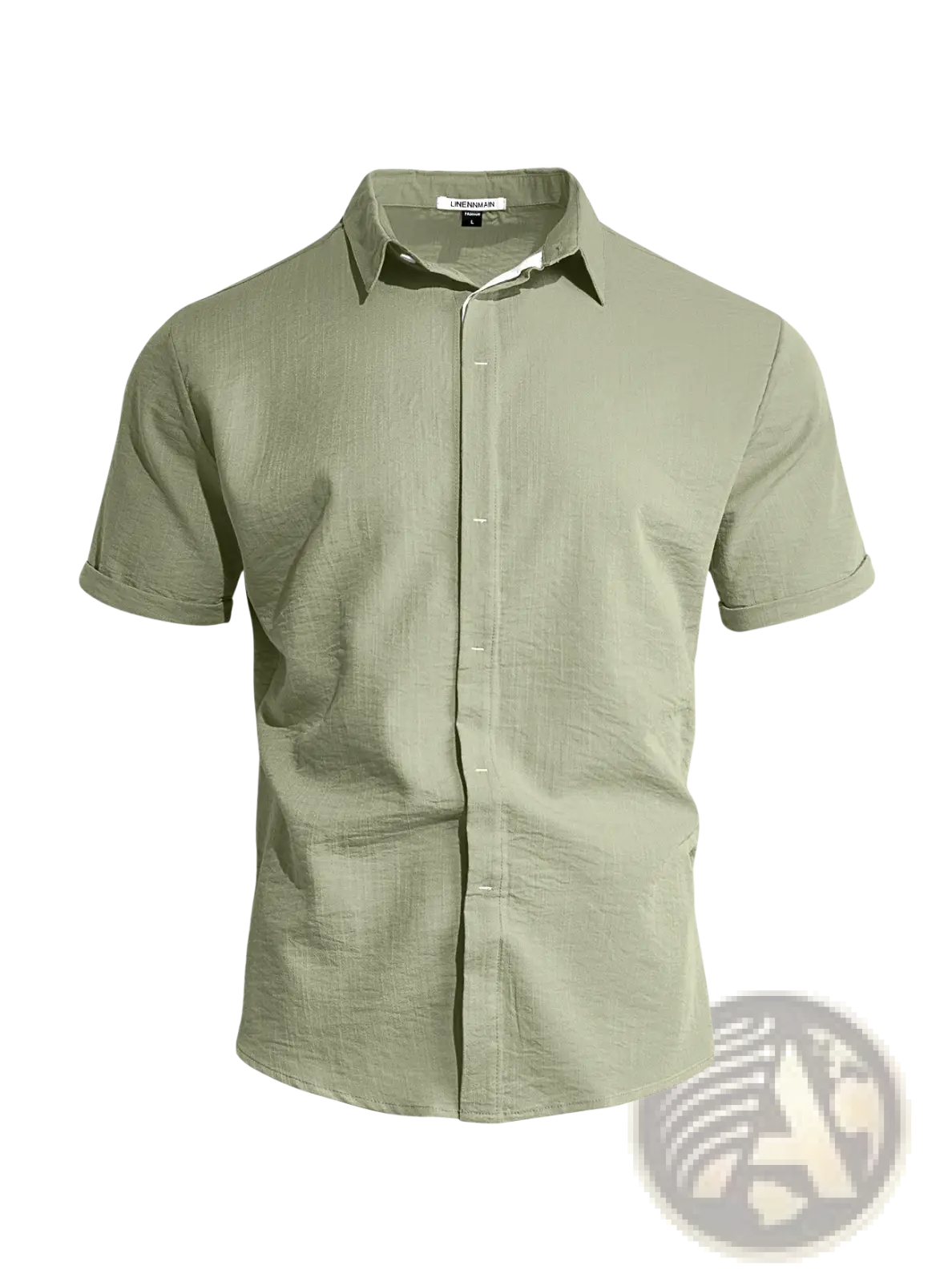 Men’s Textured Bamboo Linen Short Sleeve Button Down Shirt