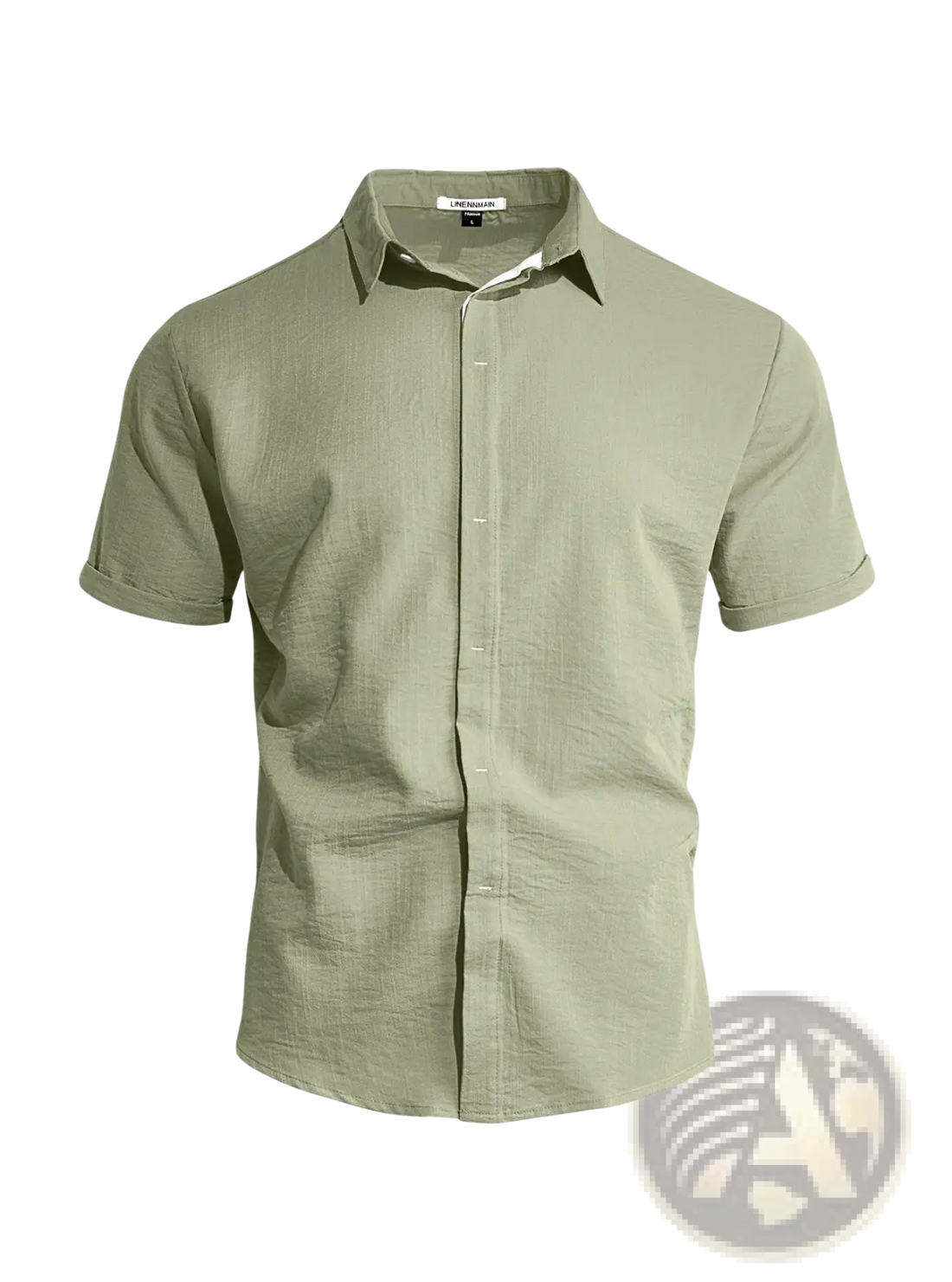 Men’s Textured Bamboo Linen Short Sleeve Button Down Shirt