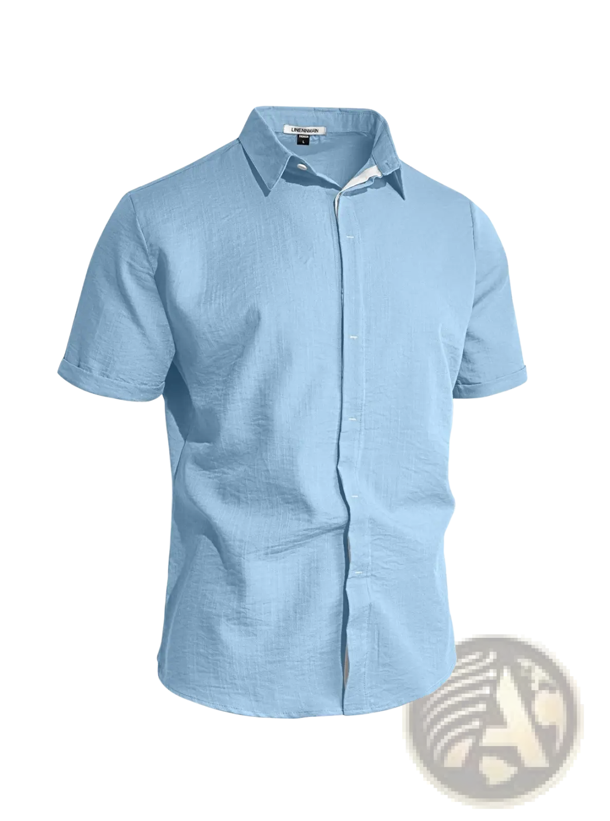 Men’s Textured Bamboo Linen Short Sleeve Button Down Shirt
