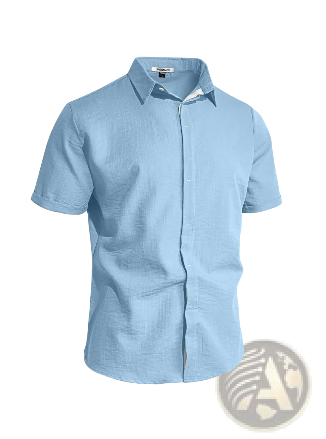 Men’s Textured Bamboo Linen Short Sleeve Button Down Shirt