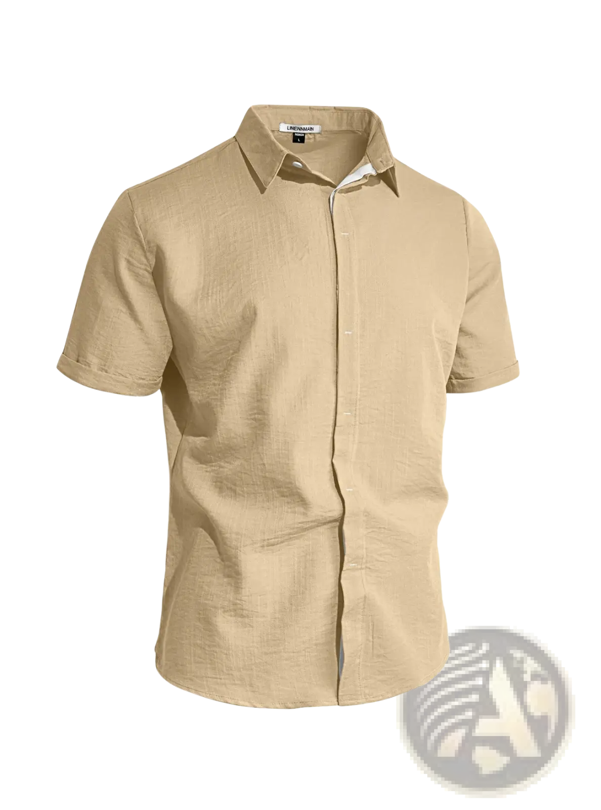 Men’s Textured Bamboo Linen Short Sleeve Button Down Shirt