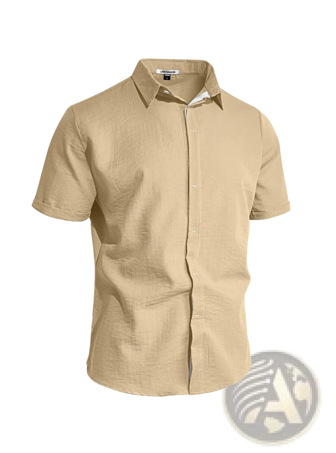 Men’s Textured Bamboo Linen Short Sleeve Button Down Shirt