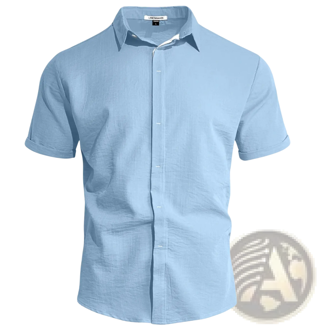 Men’s Textured Bamboo Linen Short Sleeve Button Down Shirt