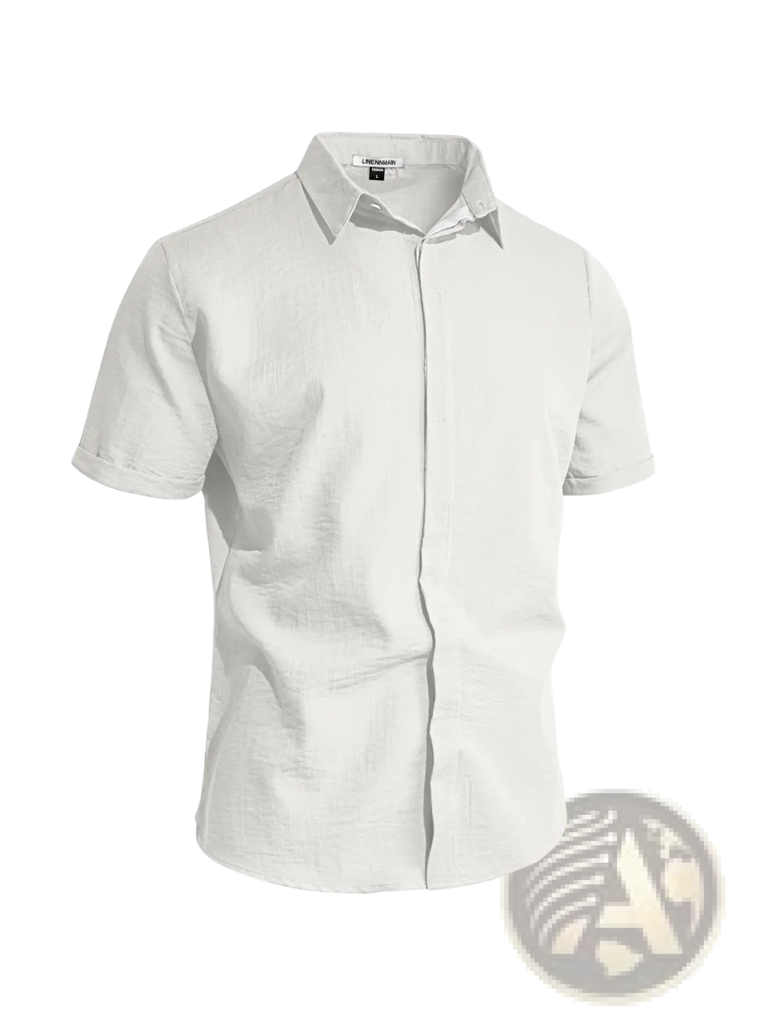 Men’s Textured Bamboo Linen Short Sleeve Button Down Shirt