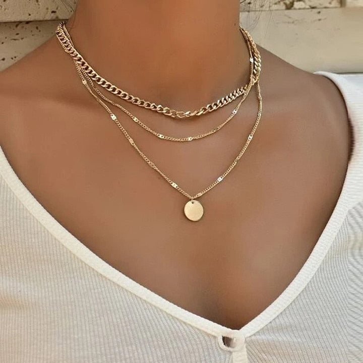 Women’s Layered Gold Chain Necklace Set