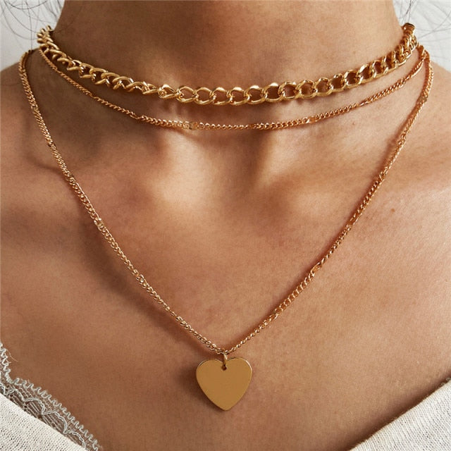 Women’s Layered Gold Chain Necklace Set