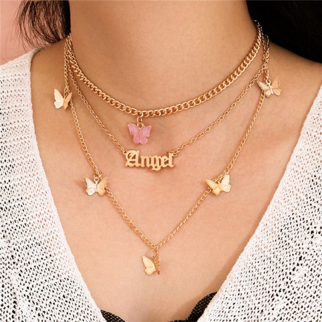 Women’s Layered Gold Chain Necklace Set