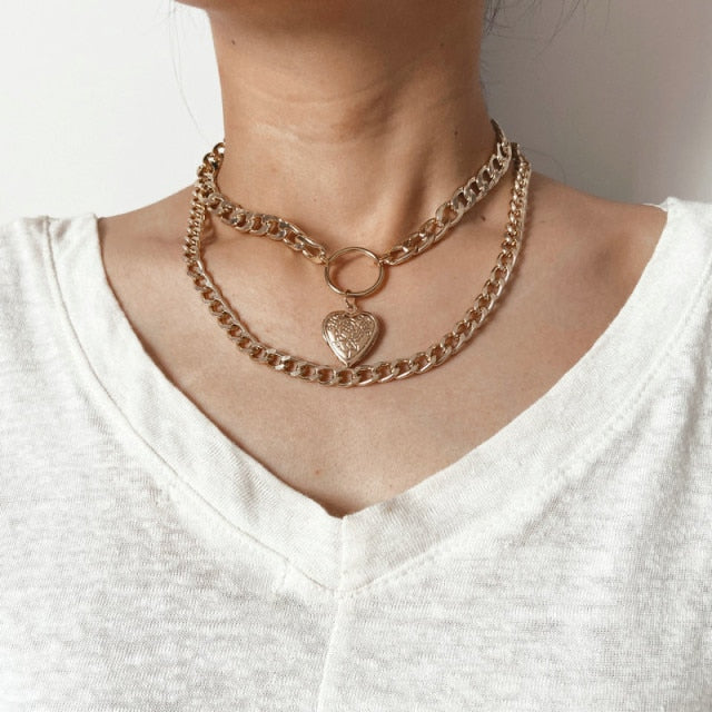 Women’s Layered Gold Chain Necklace Set