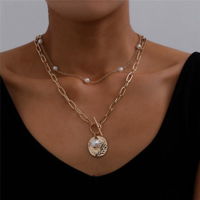 Women’s Layered Gold Chain Necklace Set
