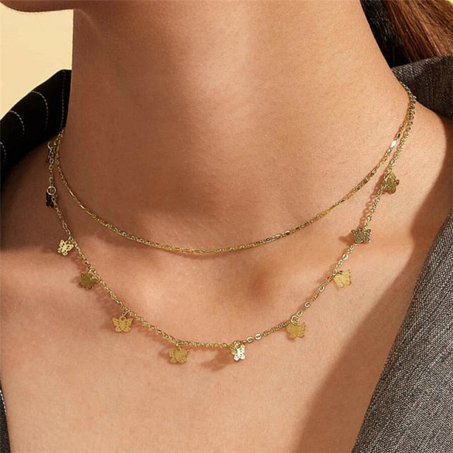 Women’s Layered Gold Chain Necklace Set
