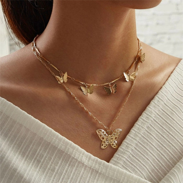 Women’s Layered Gold Chain Necklace Set
