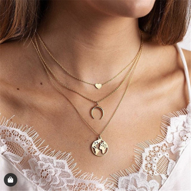 Women’s Layered Gold Chain Necklace Set
